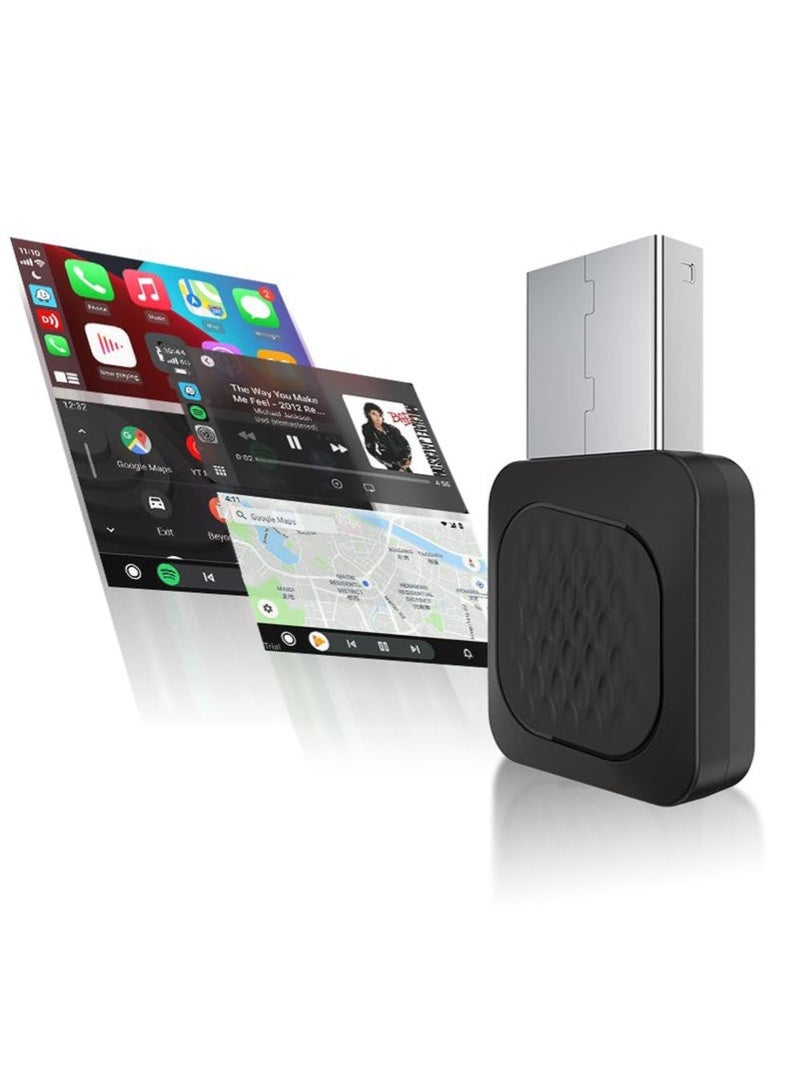 محول ميني ألترا الجديد 2 في 1 لاسلكي لـ CarPlay و Android Auto، متوافق مع بطاريات CP/AA السلكية الأصلية، غير متوافق مع سيارات BMW و Tesla، حجم صغير وسهل الاستخدام، أسود - Image 1